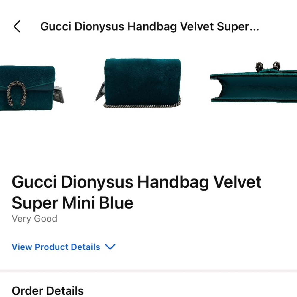 Gucci Teal Velvet Chain Bag - Picture 8 of 14